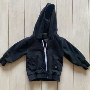 Little Bibsy black zip up hoodie
